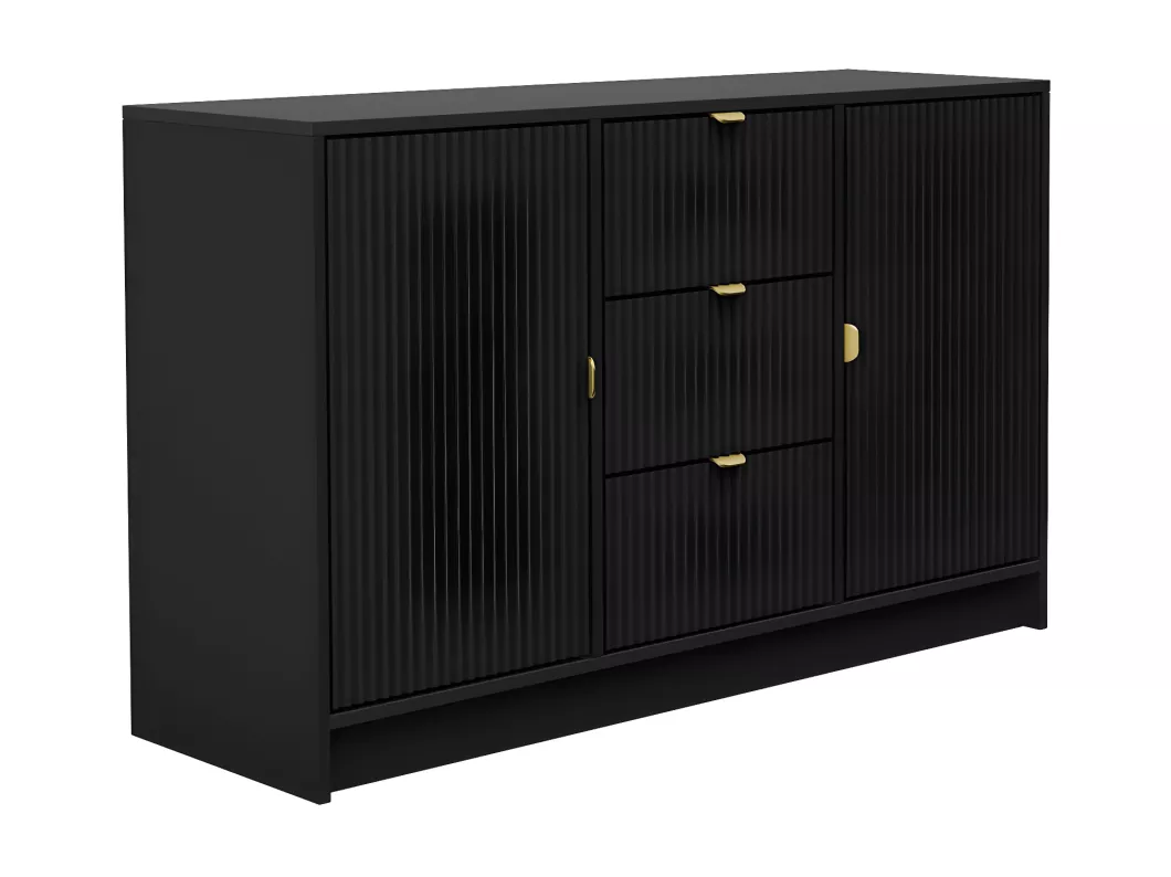 Kauf Unique Kombikommode - 118x40x75 cm - Schwarz Velvet - Tireno 2D3SZ 50% Rabatt mit kostenlosem Versand