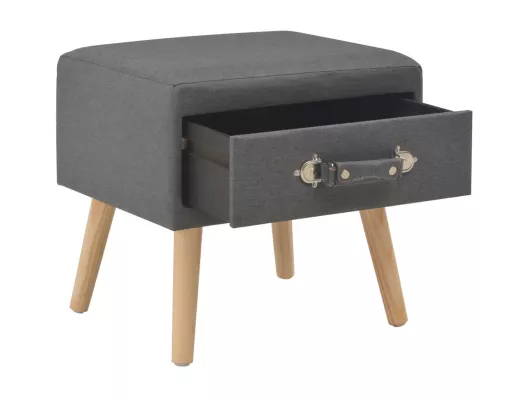 Kauf Unique Nachttische 2 Stk. Dunkelgrau 40 x 35 x 40 cm Stoff Black Friday Preise
