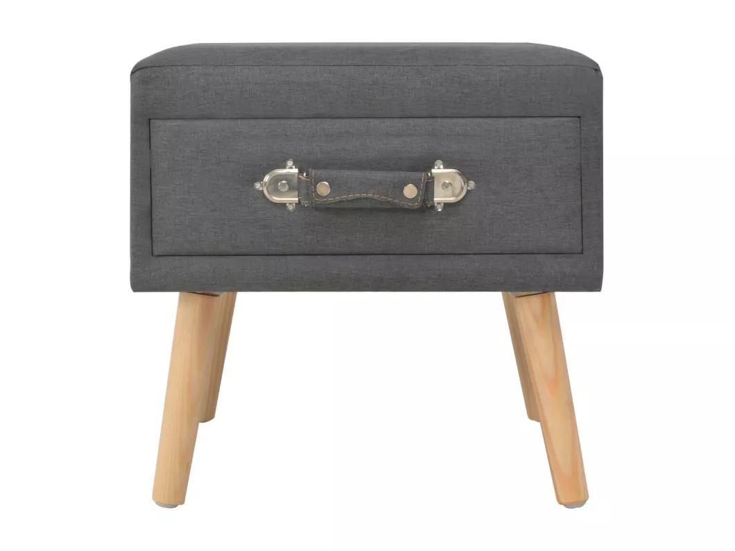 Kauf Unique Nachttische 2 Stk. Dunkelgrau 40 x 35 x 40 cm Stoff Black Friday Preise