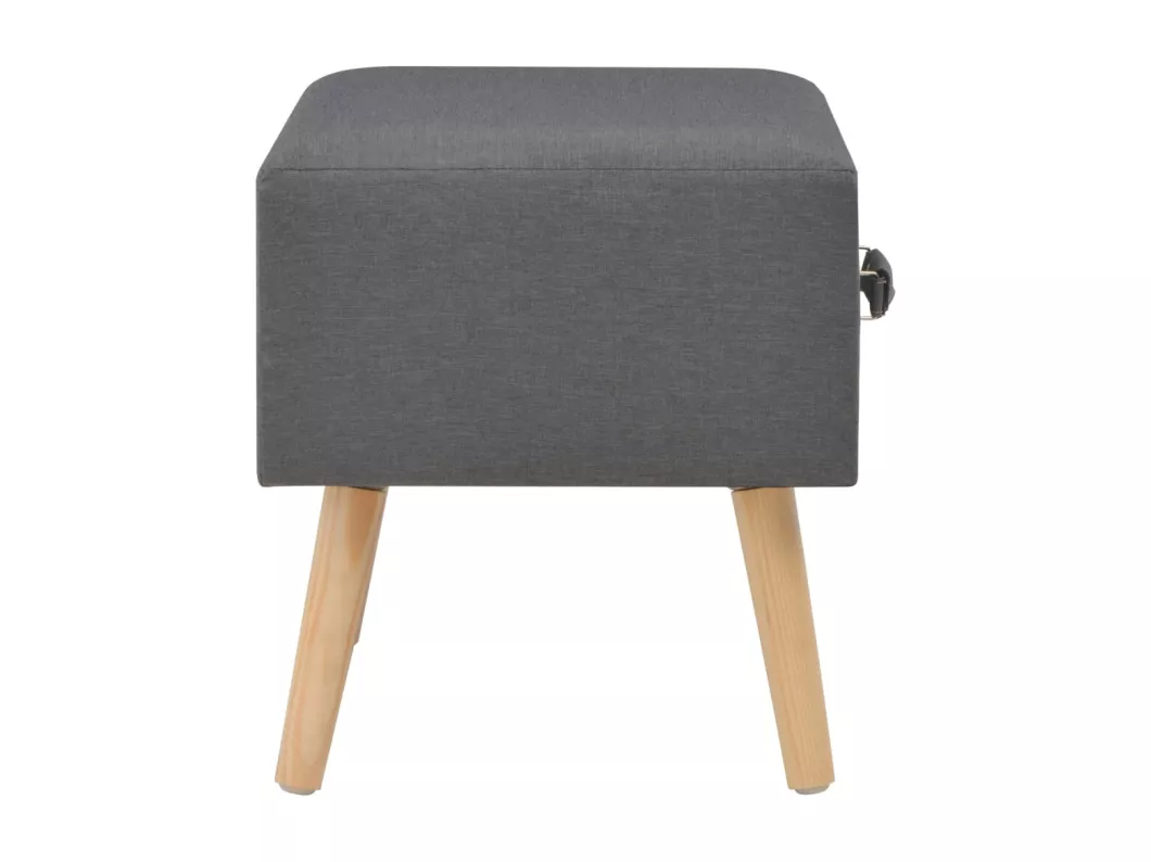 Kauf Unique Nachttische 2 Stk. Dunkelgrau 40 x 35 x 40 cm Stoff Black Friday Preise