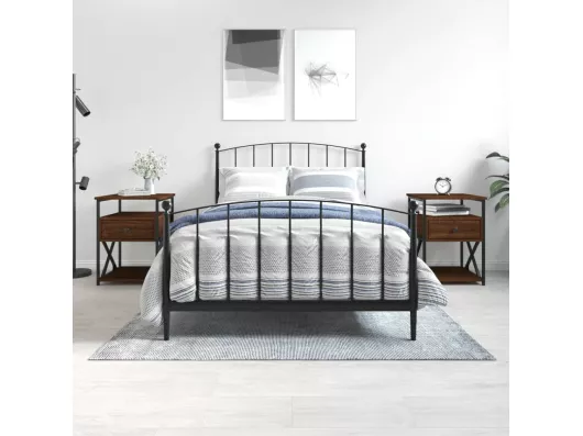 Kauf Unique Nachttische 2 Stk. Braun Eichen-Optik 40x42x55 cm Holzwerkstoff