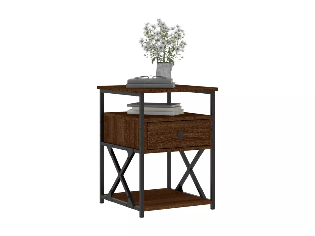 Kauf Unique Nachttische 2 Stk. Braun Eichen-Optik 40x42x55 cm Holzwerkstoff Im Verkauf