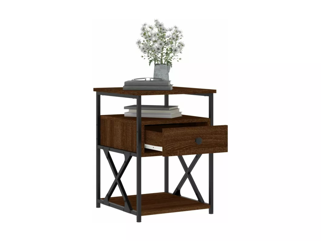 Kauf Unique Nachttische 2 Stk. Braun Eichen-Optik 40x42x55 cm Holzwerkstoff Im Verkauf
