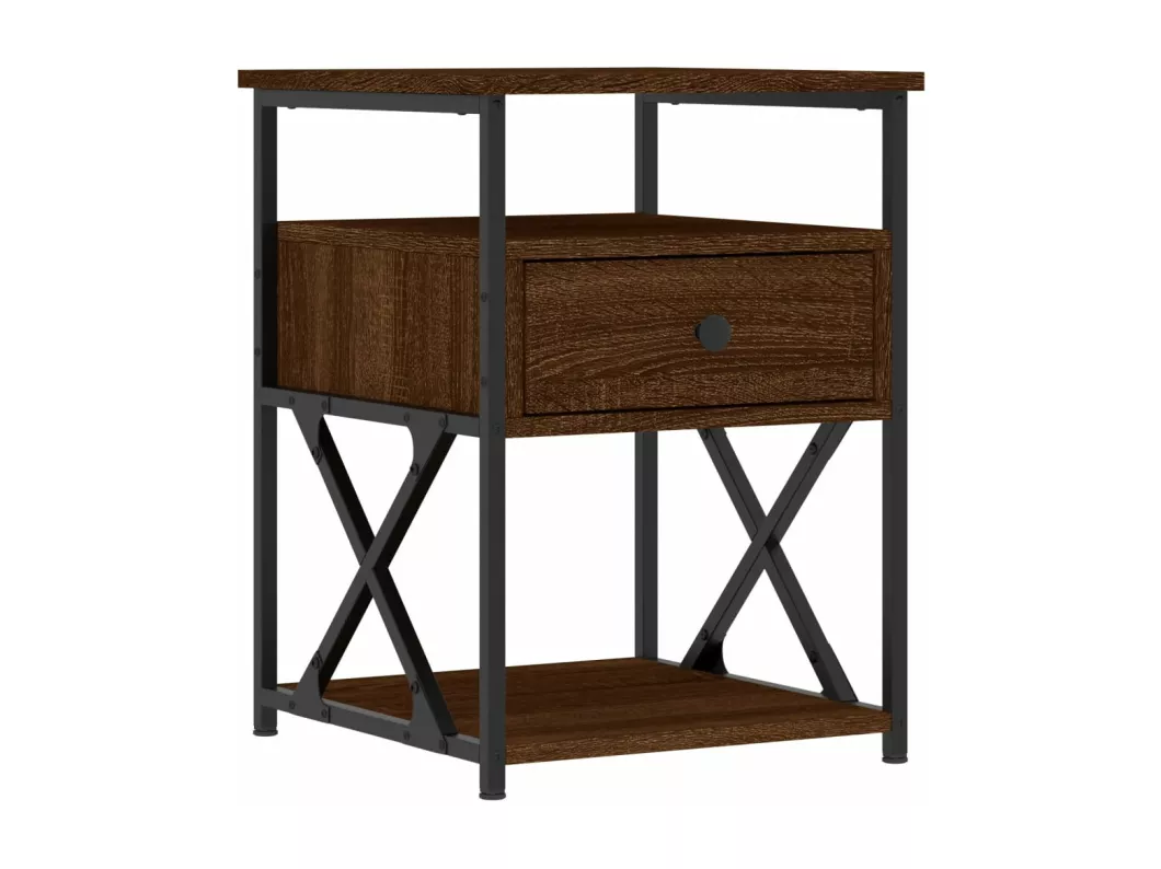 Kauf Unique Nachttische 2 Stk. Braun Eichen-Optik 40x42x55 cm Holzwerkstoff Im Verkauf