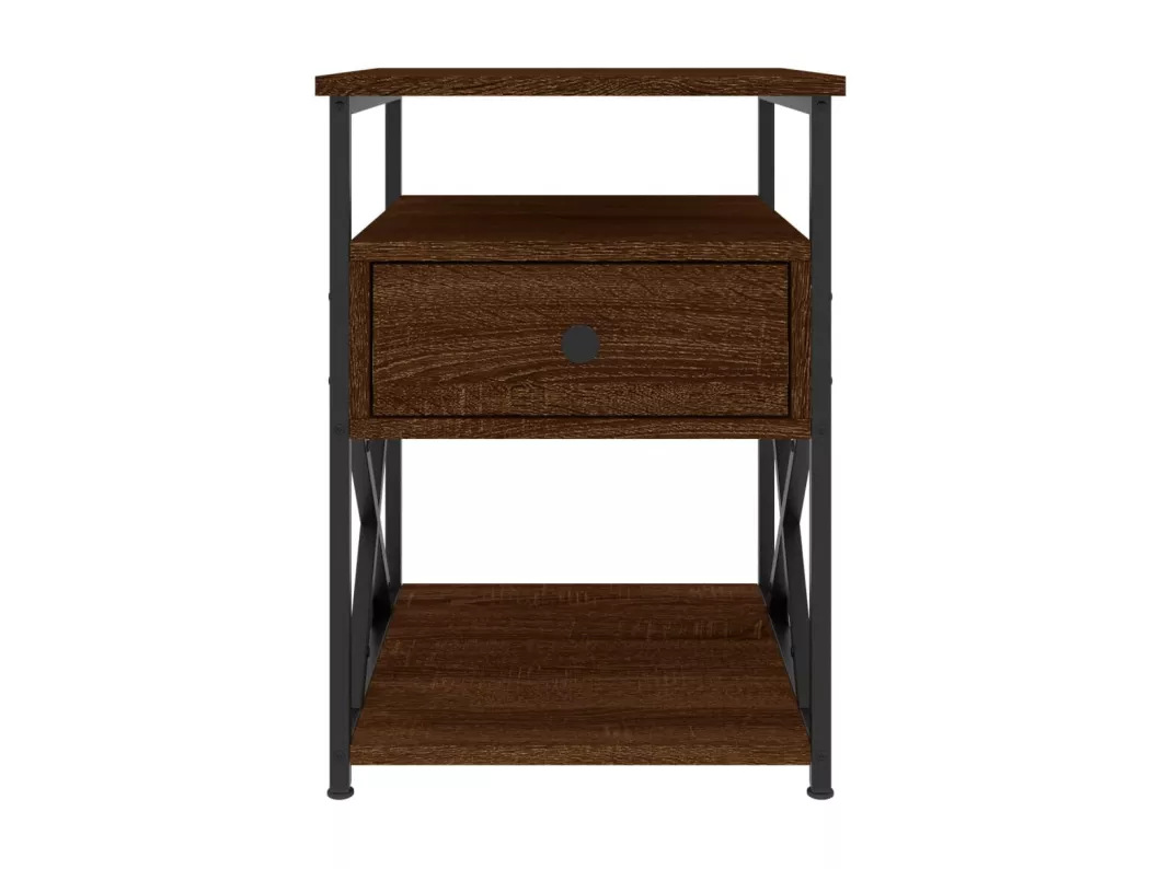 Kauf Unique Nachttische 2 Stk. Braun Eichen-Optik 40x42x55 cm Holzwerkstoff Im Verkauf