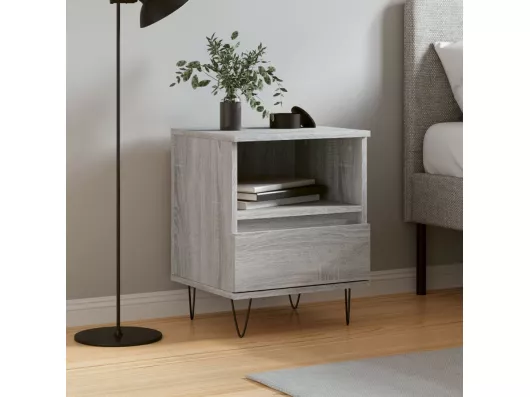 Kauf Unique Nachttisch Grau Sonoma 40x35x50 cm Holzwerkstoff