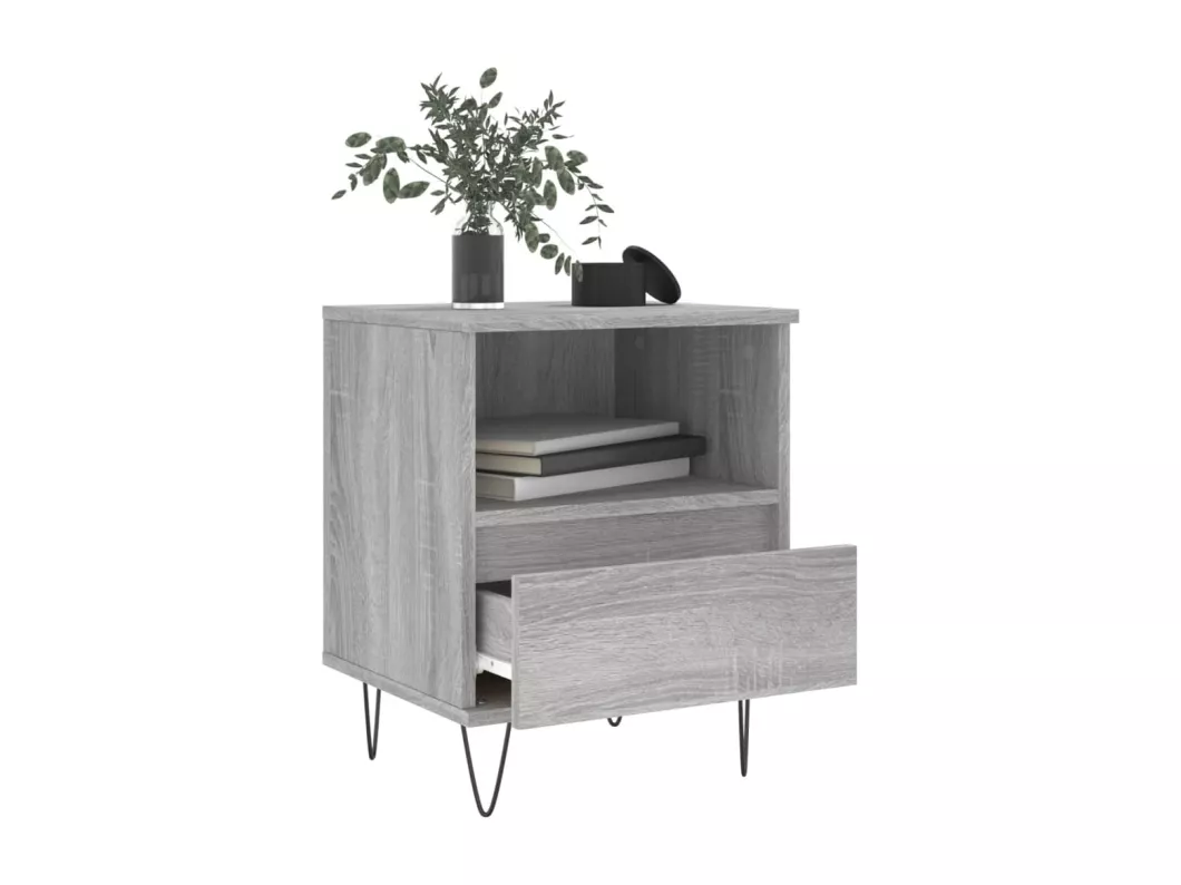 Kauf Unique Nachttisch Grau Sonoma 40x35x50 cm Holzwerkstoff Outlet