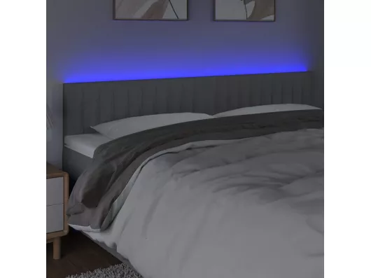 Kauf Unique LED Kopfteil Hellgrau 180x5x78/88 cm Stoff Angebote