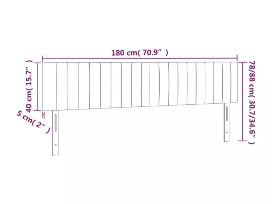 Kauf Unique LED Kopfteil Hellgrau 180x5x78/88 cm Stoff Angebote