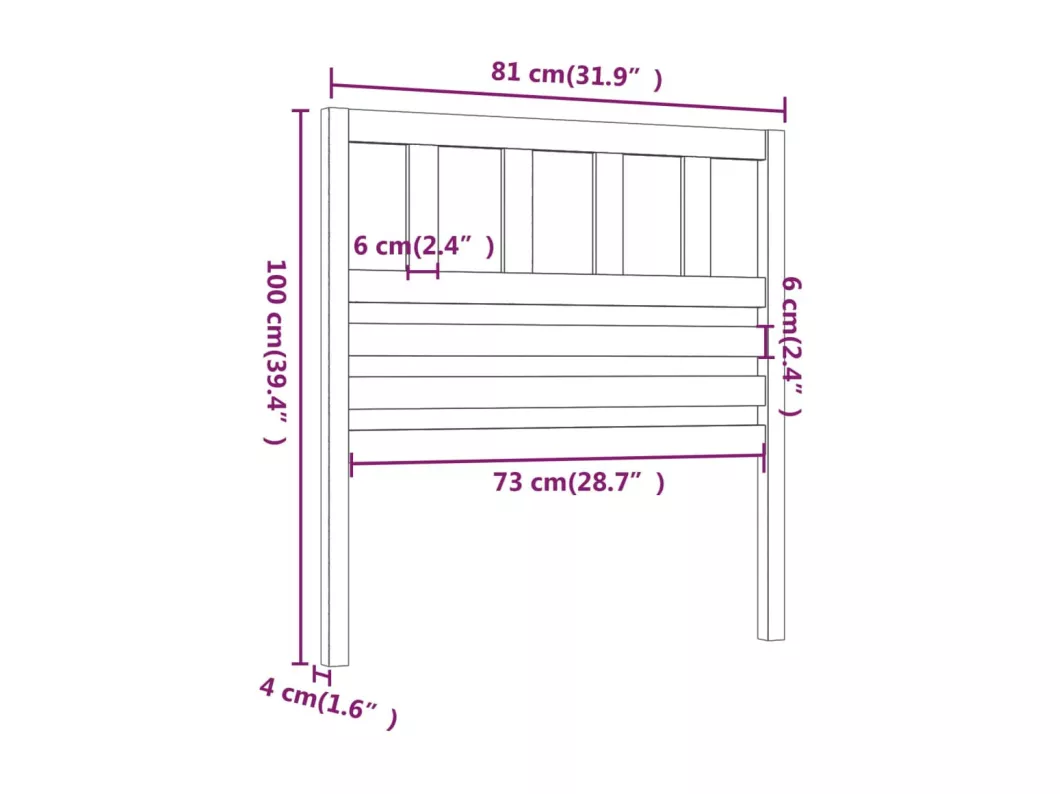 Kauf Unique Kopfteil 81x4x100 cm Massivholz Kiefer im Angebot