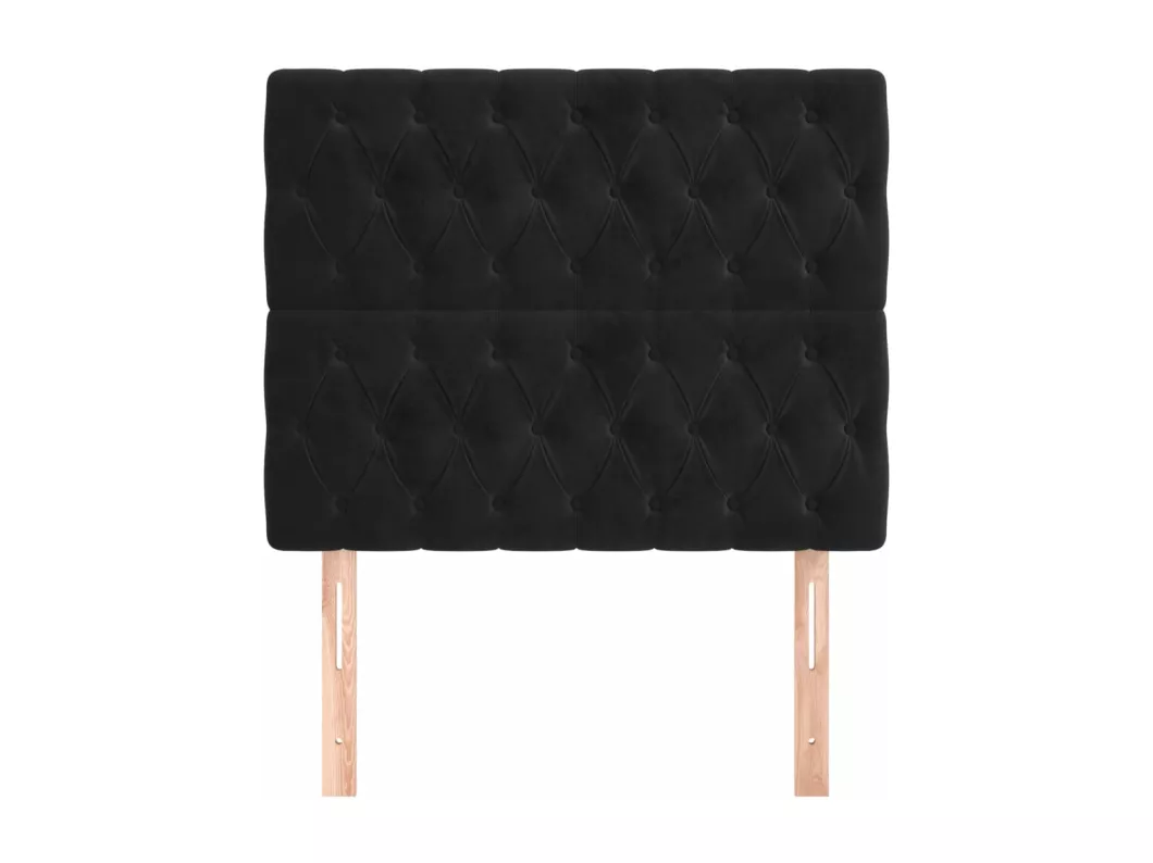 Kauf Unique Kopfteile 2 Stk. Schwarz 100x7x78/88 cm Samt Fabrikverkauf