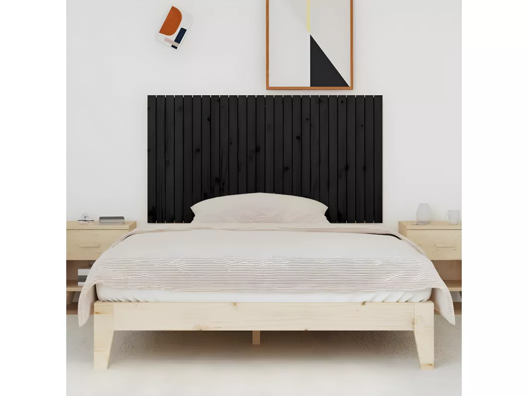 Kauf Unique Wand-Kopfteil Schwarz 166x3x90 cm Massivholz Kiefer Meist gekauft
