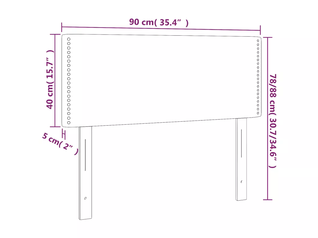Kauf Unique LED Kopfteil Hellgrau 90x5x78/88 cm Stoff Kostenloser Versand