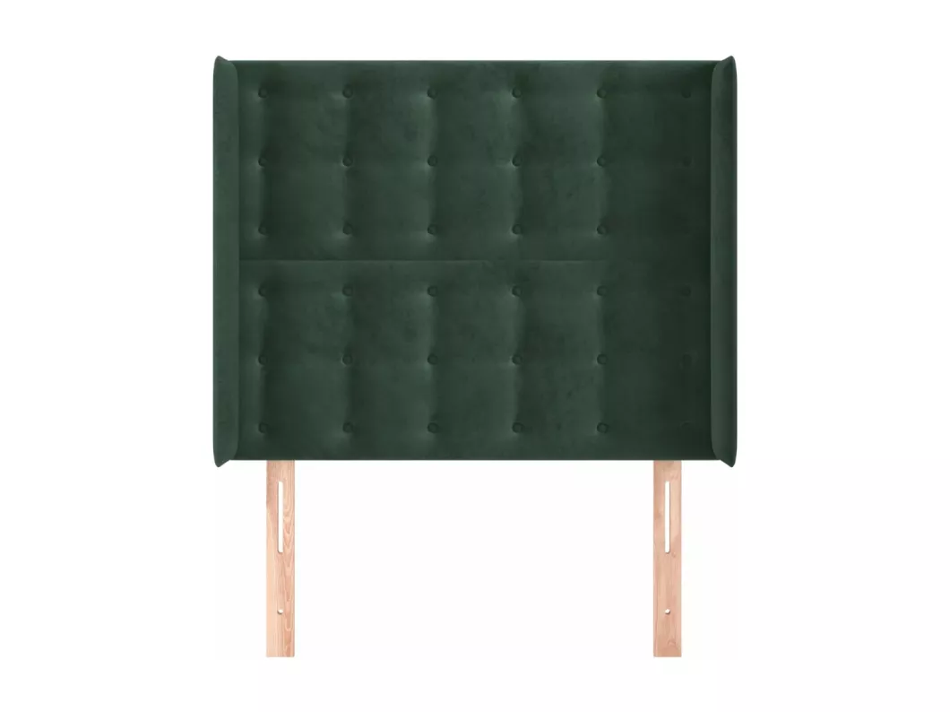 Kauf Unique Kopfteil mit Ohren Dunkelgrün 83x16x118/128 cm Samt Sonderangebot