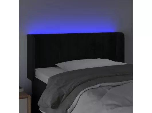Kauf Unique LED Kopfteil Schwarz 83x16x78/88 cm Samt Günstig kaufen