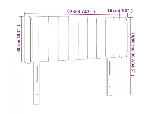 Kauf Unique LED Kopfteil Schwarz 83x16x78/88 cm Samt Günstig kaufen