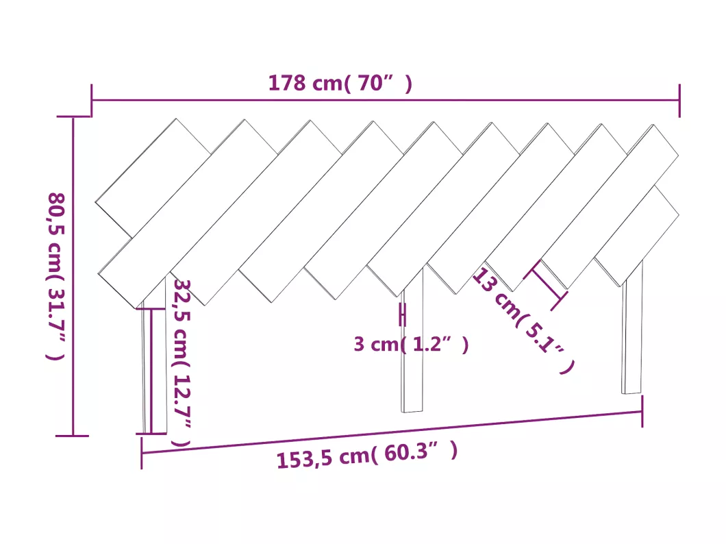 Kauf Unique Bett-Kopfteil Weiß 178x3x80,5 cm Massivholz Kiefer Flash Sale