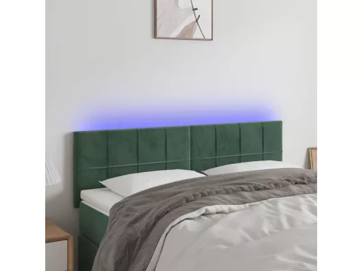 Kauf Unique LED Kopfteil Dunkelgrün 144x5x78/88 cm Samt Online Shopping
