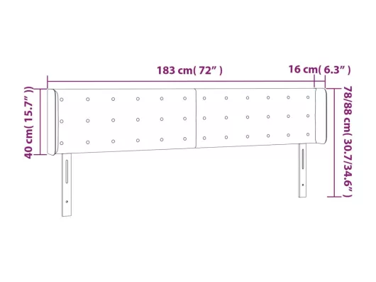 Kauf Unique LED Kopfteil Weiß 183x16x78/88 cm Kunstleder Exklusivangebot