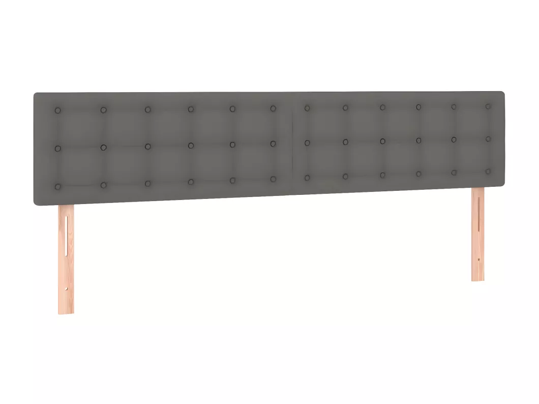 Kauf Unique LED Kopfteil Grau 180x5x78/88 cm Kunstleder Preisnachlass