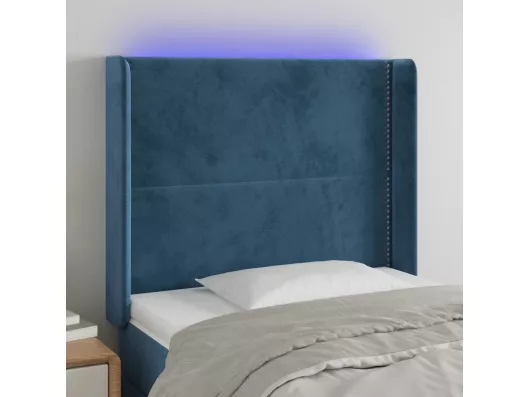 Kauf Unique LED Kopfteil Dunkelblau 83x16x118/128 cm Samt