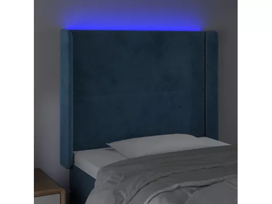 Kauf Unique LED Kopfteil Dunkelblau 83x16x118/128 cm Samt Muttertagsangebot