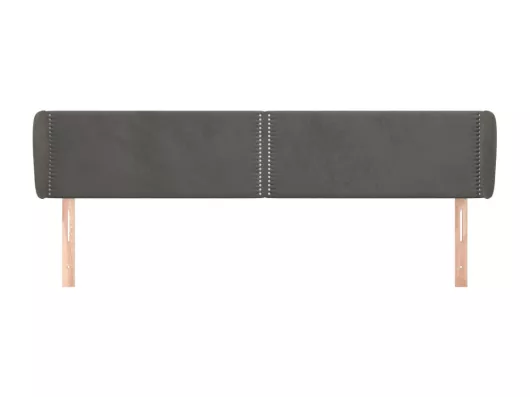 Kauf Unique Kopfteil mit Ohren Dunkelgrau 183x23x78/88 cm Samt Heißer Verkauf