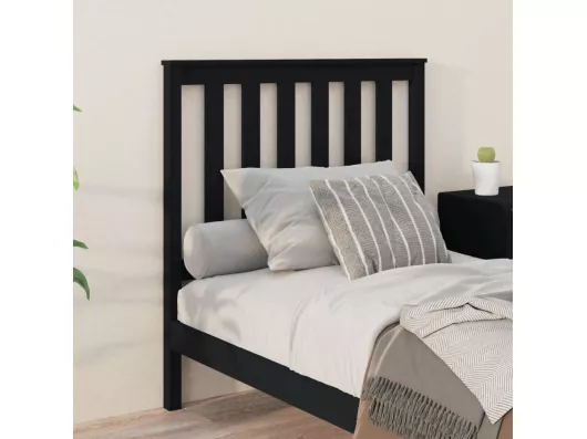 Kauf Unique Kopfteil Schwarz 96x6x101 cm Massivholz Kiefer Neueste Mode