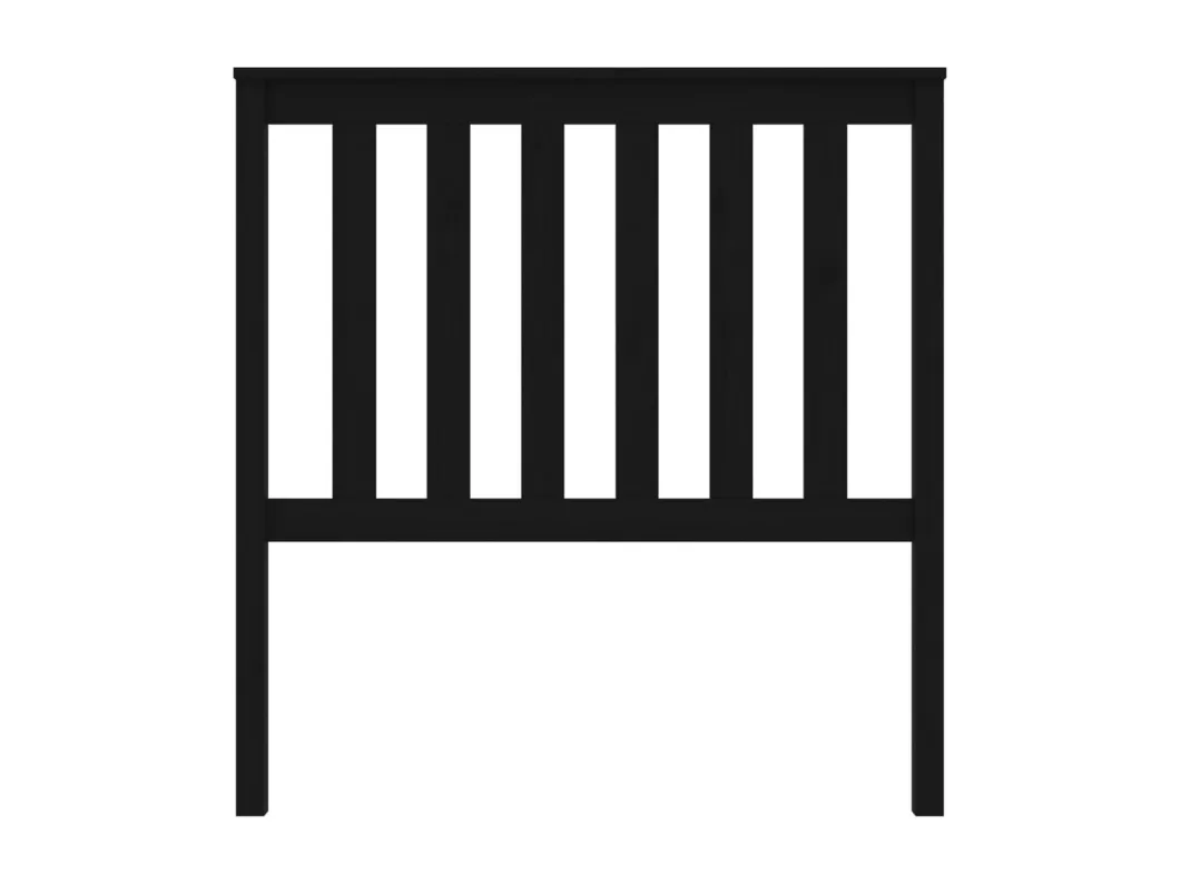 Kauf Unique Kopfteil Schwarz 96x6x101 cm Massivholz Kiefer Neueste Mode