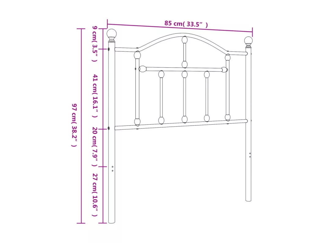 Kauf Unique Kopfteil Metall Weiß 80 cm Online Outlet