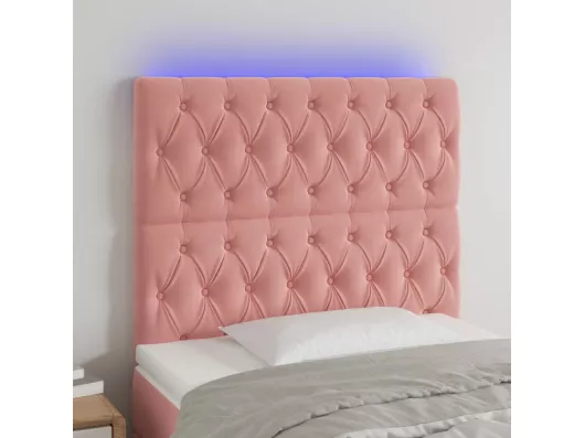Kauf Unique LED Kopfteil Rosa 100x7x118/128 cm Samt