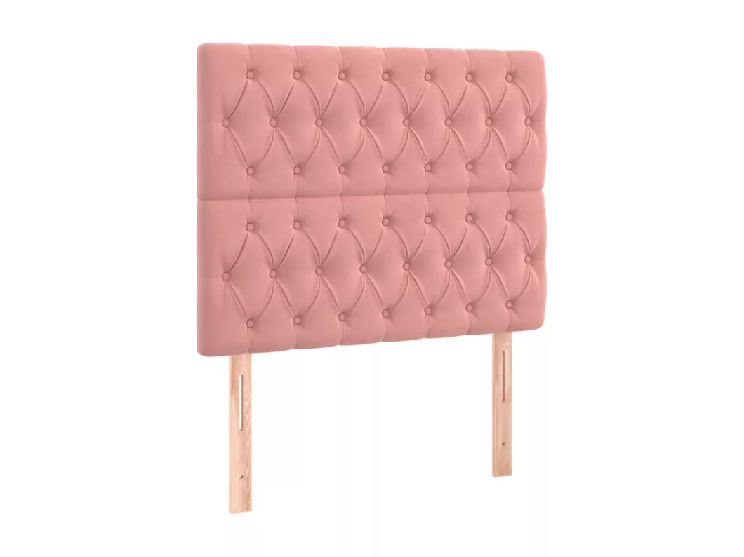 Kauf Unique LED Kopfteil Rosa 100x7x118/128 cm Samt Exklusive Angebote
