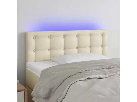 Kauf Unique LED Kopfteil Creme 80x5x78/88 cm Kunstleder