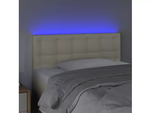 Kauf Unique LED Kopfteil Creme 80x5x78/88 cm Kunstleder Große Rabatte