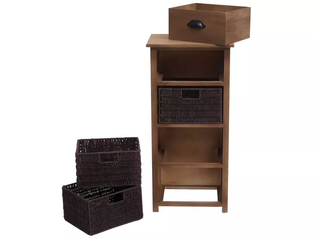 Kauf Unique Kommode MCW-K84 mit Körben, Dunkelbraun, Körbe dunkelbraun Saisonale Angebote