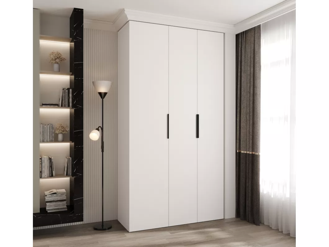 Kauf Unique Drehtürenschrank Como 4 245,5/130/40 3-türig (Weiß/Schwarz) Sonderangebote