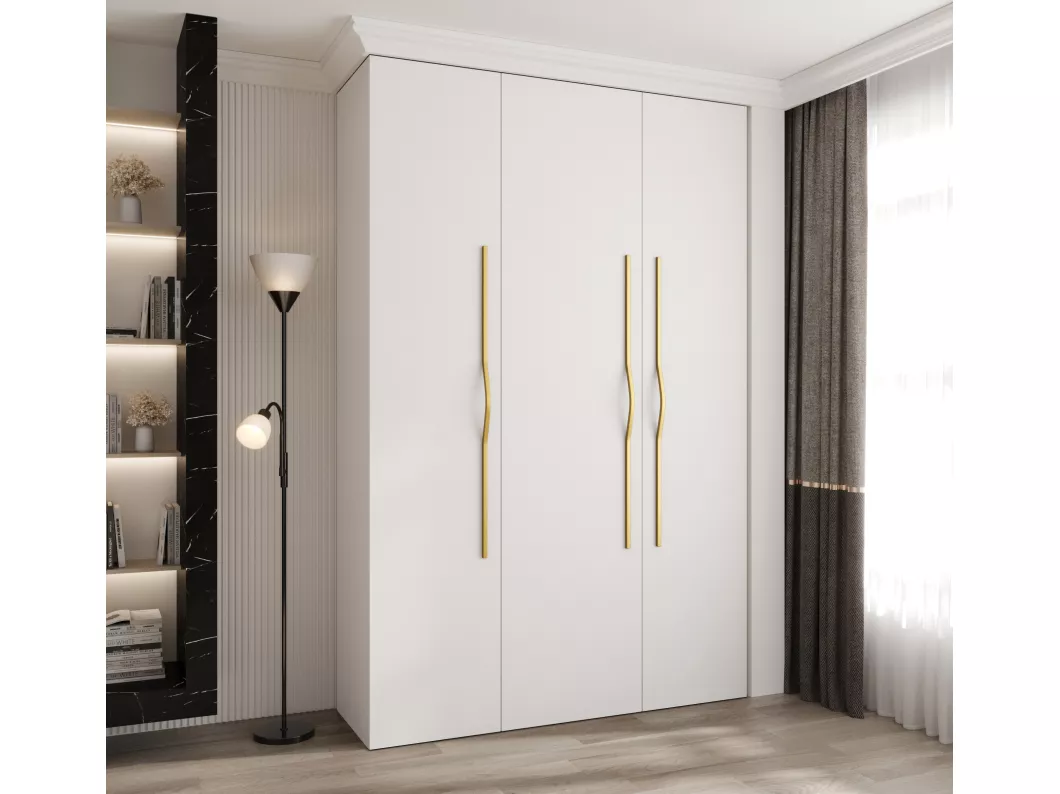 Kauf Unique Drehtürenschrank Como 2 245,5/160/50 3-türig (Weiß/Gold) Riesige Ersparnisse