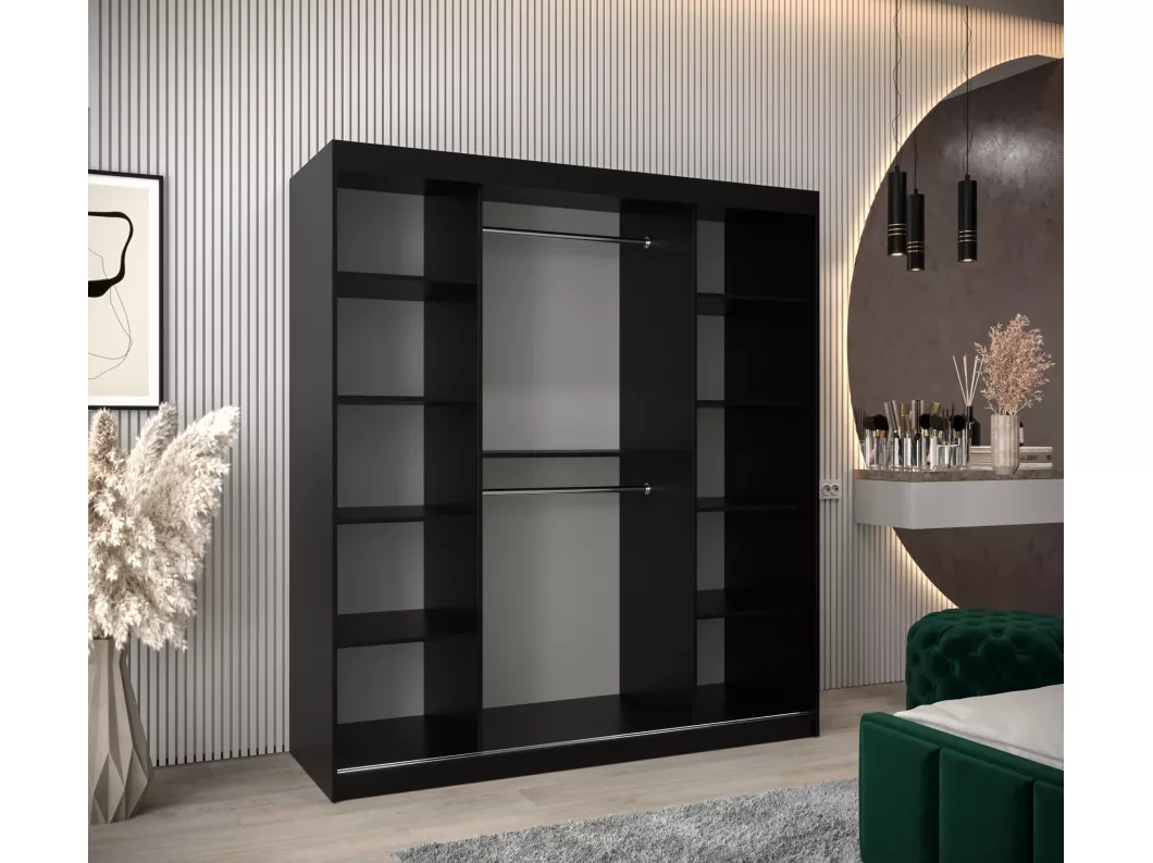 Kauf Unique SCHWEBETÜRENSCHRANK DOME 2 200/180/62 2-türig (Schwarz) Tiefpreis