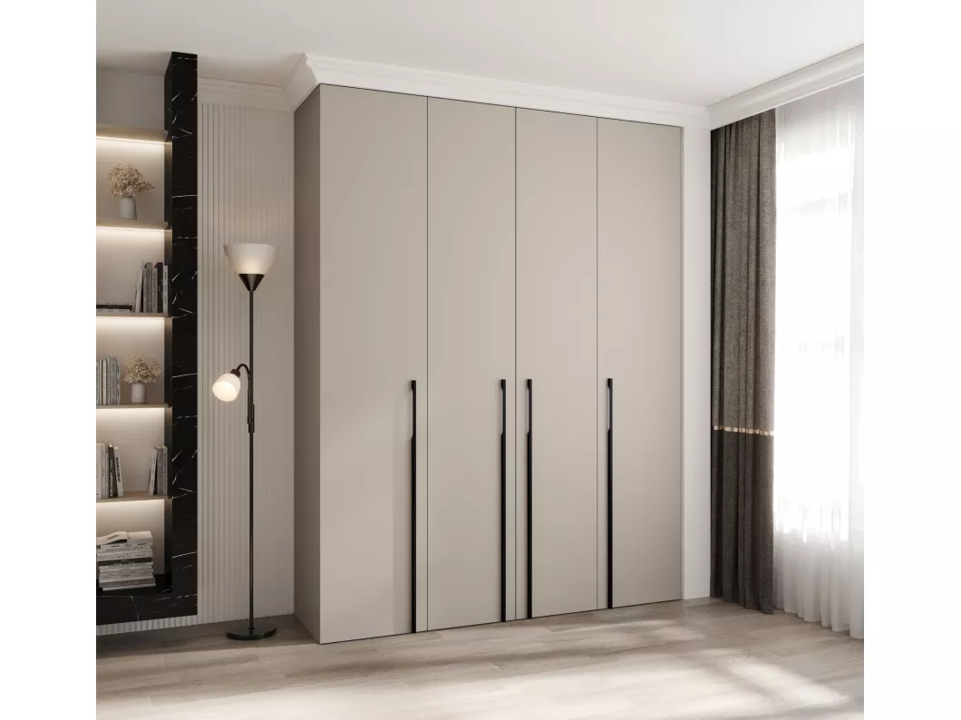 Kauf Unique Drehtürenschrank Como 3 245,5/190/50 4-türig (Kaschmir/Schwarz) Super Sparpreis