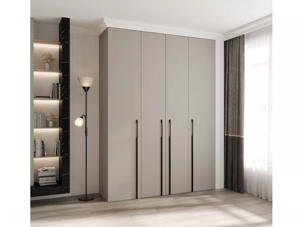 Kauf Unique Drehtürenschrank Como 3 245,5/180/40 4-türig (Kaschmir/Schwarz) Begrenzte Freigabe