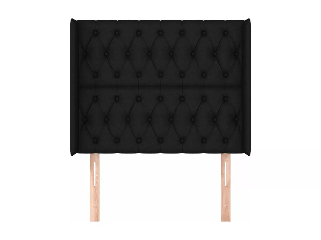 Kauf Unique Kopfteil mit Ohren Schwarz 103x16x118/128 cm Stoff Letzte 2 Tage