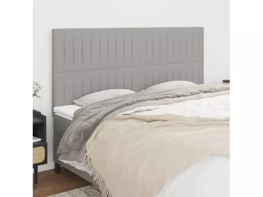 Kauf Unique Kopfteile 4 Stk. Hellgrau 90x5x78/88 cm Stoff Bis zu 50% Rabatt