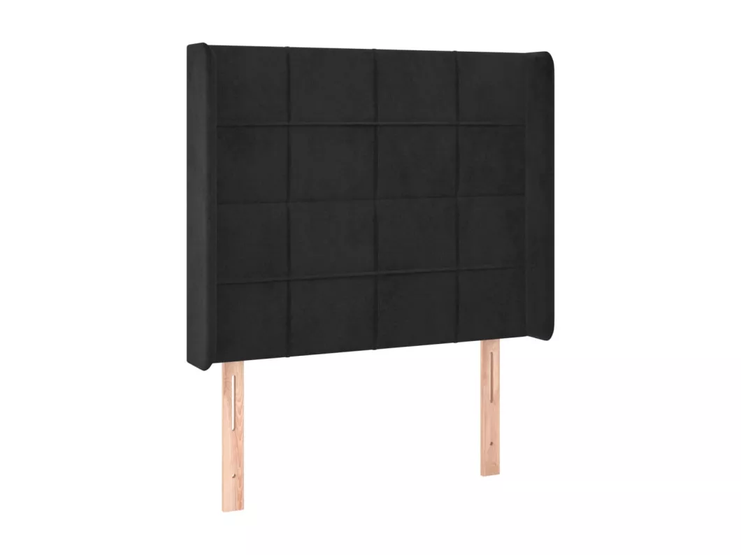 Kauf Unique LED Kopfteil Schwarz 93x16x118/128 cm Samt Nur für heute
