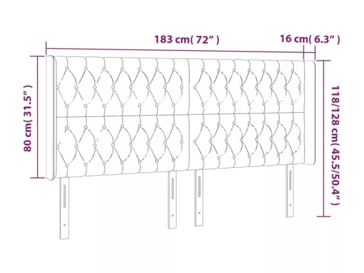 Kauf Unique LED Kopfteil Hellgrau 183x16x118/128 cm Samt Bis zu 55% Rabatt