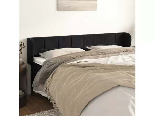 Kauf Unique Kopfteil mit Ohren Schwarz 203x23x78/88 cm Samt