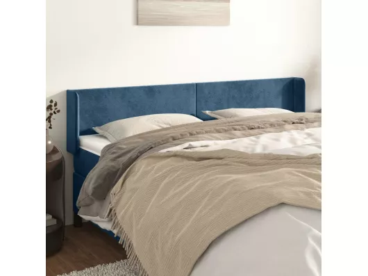 Kauf Unique Kopfteil mit Ohren Dunkelblau 163x16x78/88 cm Samt 50% Rabatt mit kostenlosem Versand