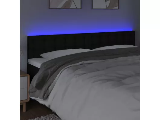 Kauf Unique LED Kopfteil Schwarz 180x5x78/88 cm Stoff Kostenloser Versand international