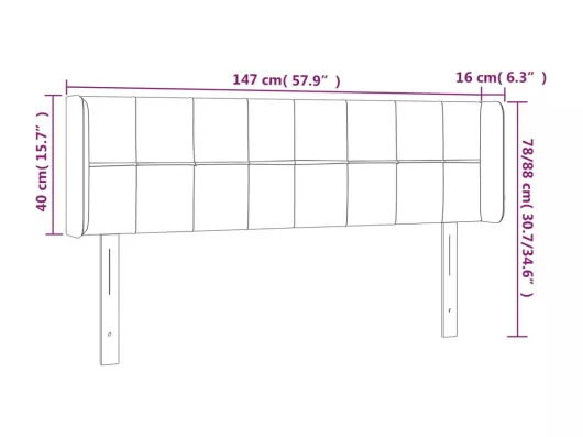 Kauf Unique LED Kopfteil Rosa 147x16x78/88 cm Samt Begrenzt auf 3 Tage