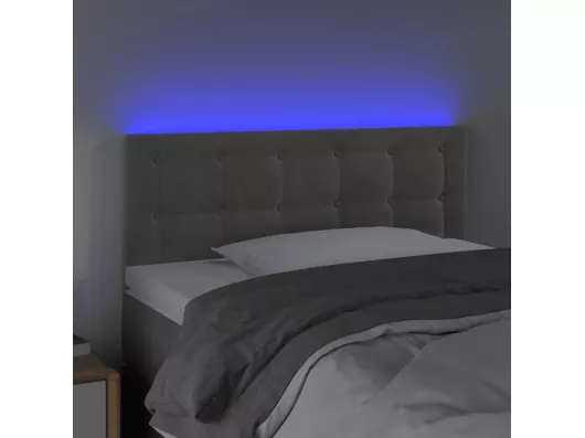 Kauf Unique LED Kopfteil Hellgrau 90x5x78/88 cm Samt Black Friday Preise