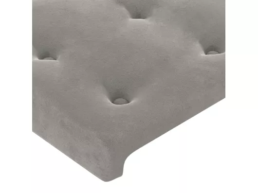 Kauf Unique LED Kopfteil Hellgrau 90x5x78/88 cm Samt Black Friday Preise